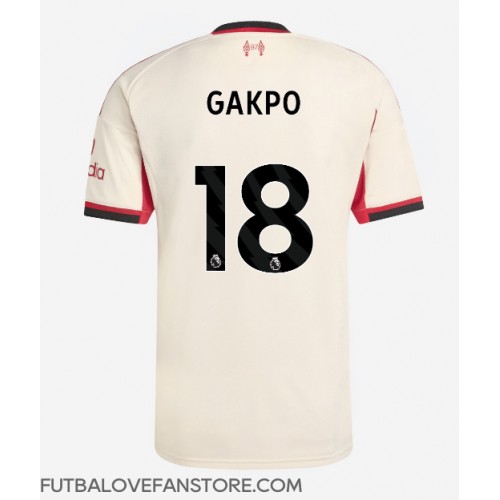 Liverpool Cody Gakpo #18 Vonkajší futbalový dres 2025-26 Krátky Rukáv Liverpool Cody Gakpo #18 Vonkajší futbalový dres 2025-26 Krátky Rukáv